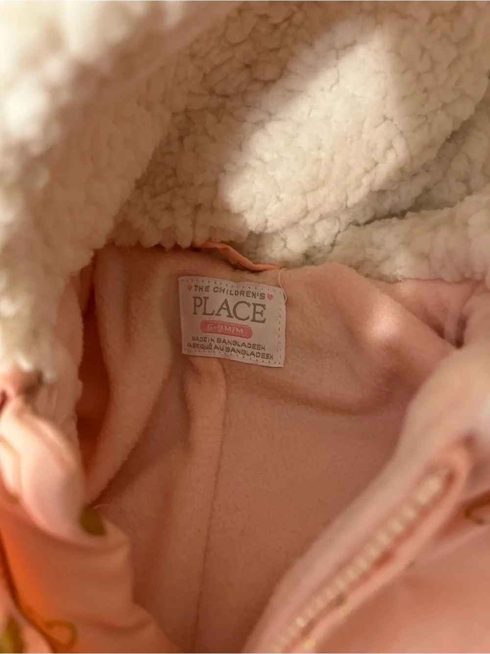 The Children's Place Pink Puffer Heart-Print Snowsuit with Faux-Fur Hood